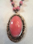 Fabulous Early Vintage Deco Marbled Pink Glass Necklace — photo 2