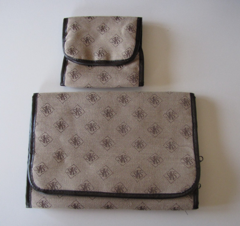 Two SKS Travel Jewelry Organizers--Foldable--Small & Medium Size