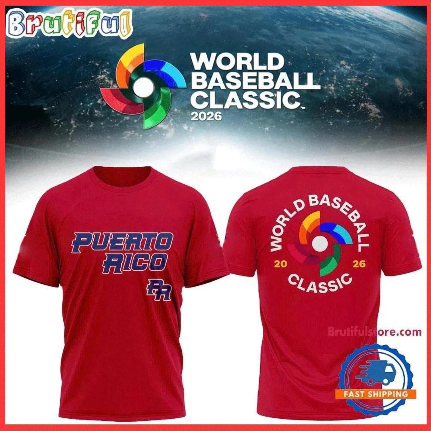 Puerto Rico 2026 World Baseball Classic T-Shirt Gift For Fan