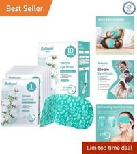 Unscented Self-Heating Eye Masks - 10 Disposable Warm Compresses for Relaxation