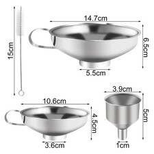 4 Stück Trichter Edelstahl Set, Marmeladentr...