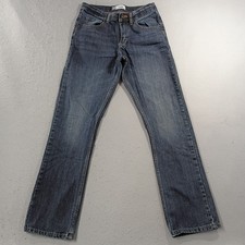Lee Dungarees Jeans Youth 16R Slim Straight Denim Cotton Dark Wash Blue