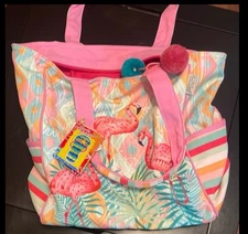 Sun N Sand Flamingo Print Tote Bag