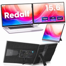 Redalf 15.6" FHD Laptop Screen Extender Portable Monitor Plug  Play Travel