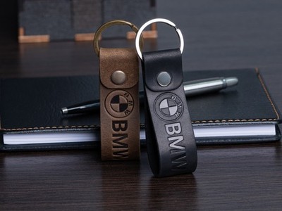 Schlüsselanhänger Leder BMW: Vollnarben oder Crazy Horse Leder Keyring