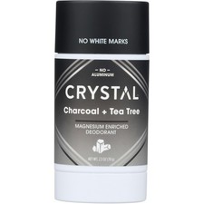 Crystal Magnesium Enriched Deodorant Stick Charcoal  Tea Tree 2.5 Oz