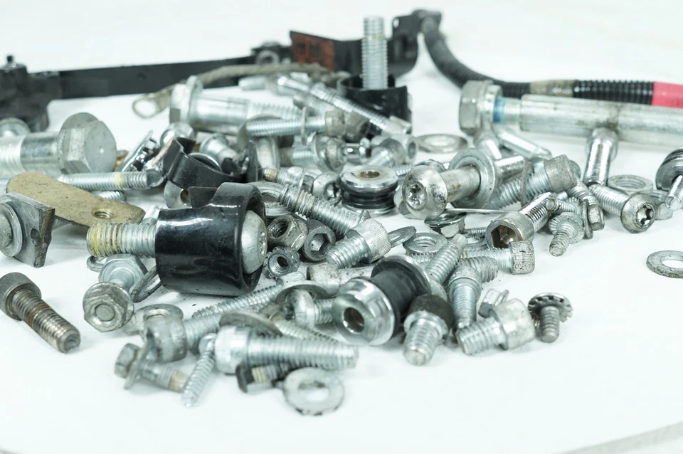 13 Harley Sportster 883 OEM Hardware Bolts Nuts Brackets Positive Battery Cable - Image 3 of 4