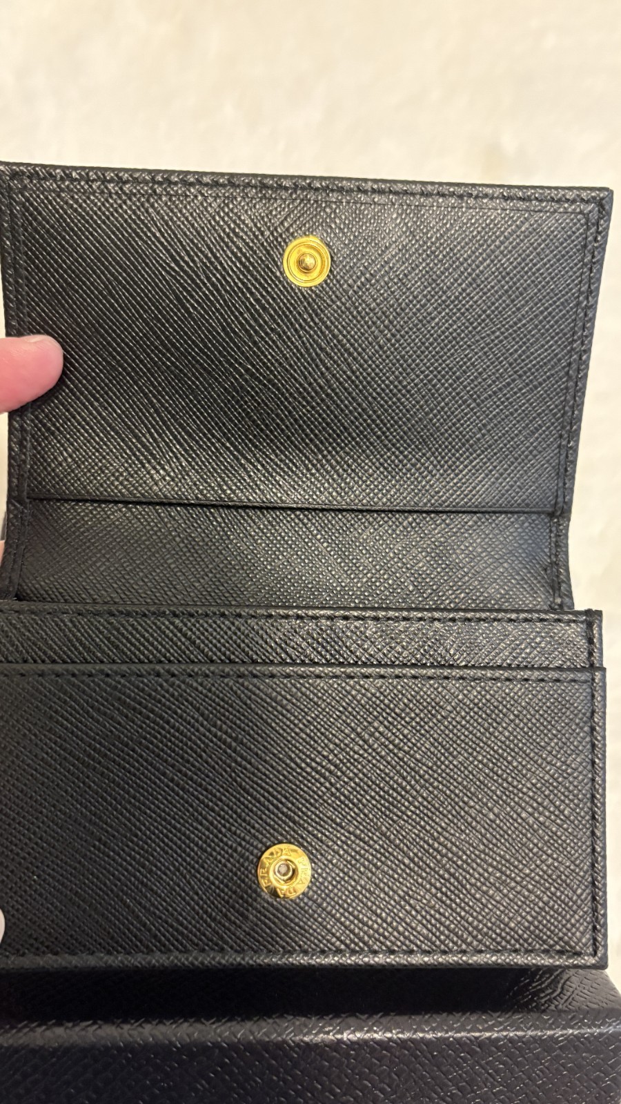 Prada Saffiano Leather Card Holder Black image 3