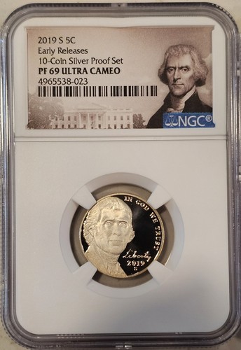 2019-S 5C JEFFERSON Nickel - Silver Proof Set NGC Early Releases PF69 ULTRA CAM - Picture 2 of 5