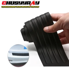 Black rubber rear trunk bumper protection decal sticker decoration accessories