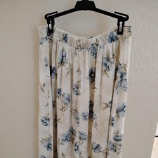 Vintage Jaclyn Smith 90s Blue Floral Midi Skirt preppy summer fairy core boho