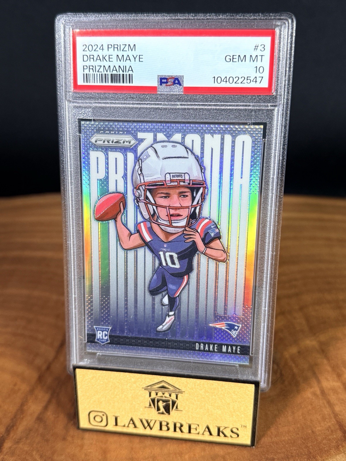 2024 PRIZM PRIZMANIA RC ROOKIE #3 - DRAKE MAYE - PSA GEM 10 - SSP