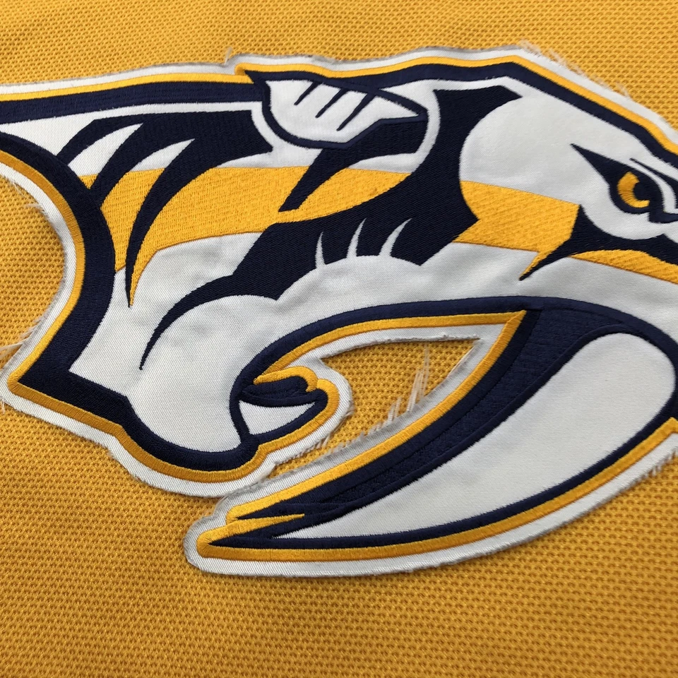 Jersey de hockey Nashville Predators para hombre pequeño amarillo azul NHL Reebok suéter Foto 4 de 4
