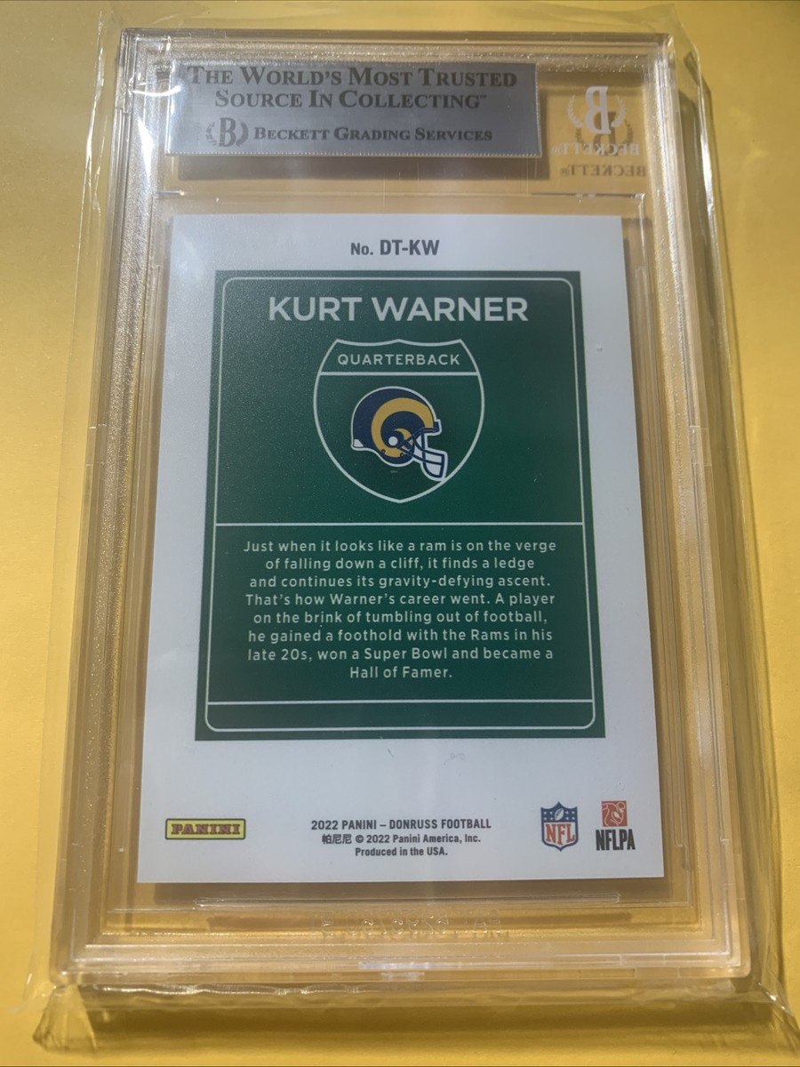 2022 Donruss Kurt Warner Downtown SSP #9 BGS 9 MINT Rams | eBay