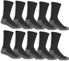Men  S Work Gear Cushioned Crew Socks 10 Pair