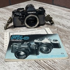 Yashica FX-D Quartz 35mm SLR Camera Body Untested For Parts Or Repair W/MANUAL
