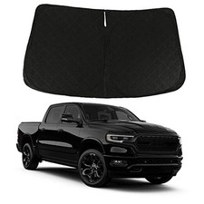 Windshield Sun Shade - Black Silver-Fits Ram 1500 19-UP 240T Material