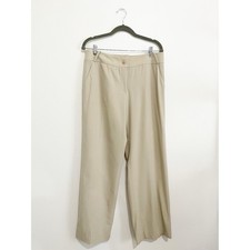 Armani Collezioni Dress Pant Beige High Rise Straight Leg Trouser Women  s Sz 10