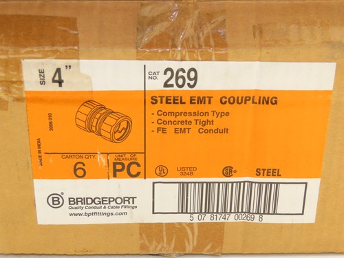 Bridgeport 269 EMT Rohrkupplung 4" Stahl Kompression Menge 6 - Bild 2 von 9