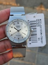 Casio MTP-RS105M-7BVDF Solar Powered Men's Watch Silver Mesh Band 50M Water Resi