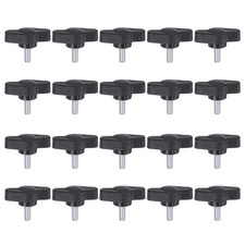 20pcs M4 x 10mm Male Thread Tee Wing Knobs Thumb Screw Clamping Knobs Grip Black