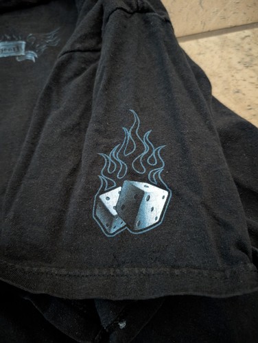 Vintage Y2K BullHead Double Sided Faded Black T-Shirt Size Men’s XL Flames USA - Picture 6 of 7