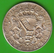 Coin Silver Bremen 2 MARK 1904 Almost Uncirculated Edge Error nswleipzig