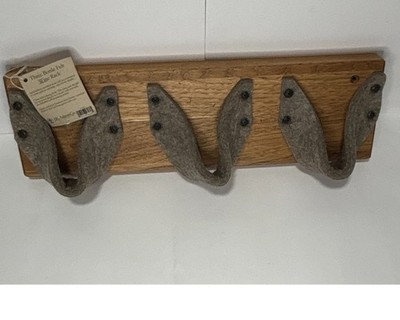 J.K. Adams Co. 3-Bottle Wall Mounted Wood & Felt Wine Rack, Brown/Gray