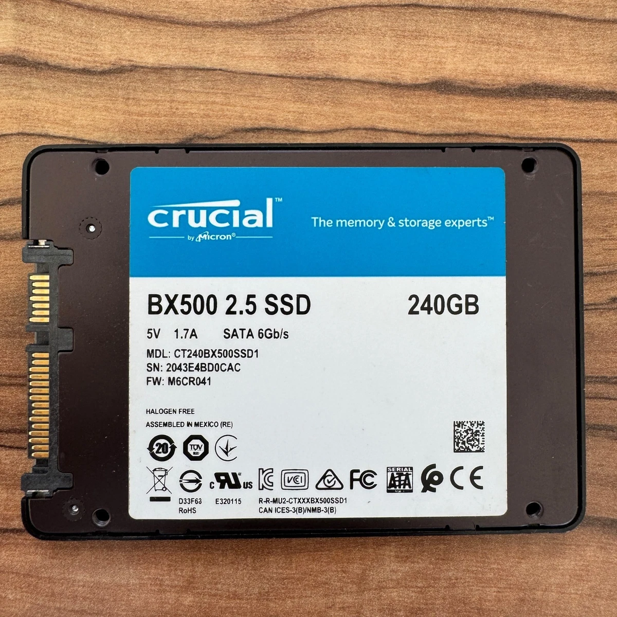 Crucial BX500 240 GB 2,5" SATA SSD / CT240BX500SSD1 probado probado BUENO BIEN