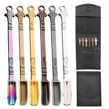 6Pcs Mini Shovel Spoon Tiny Metal Spoons Portable Pendant Necklace Charms Spoons