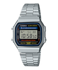 NEW CASIO Retro Classic Unisex Digital Steel Bracelet Watch A168WA-1YES Silver