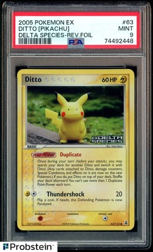 2005 Pokemon EX Delta Species Reverse Foil #63 Ditto Pikachu PSA 9 MINT