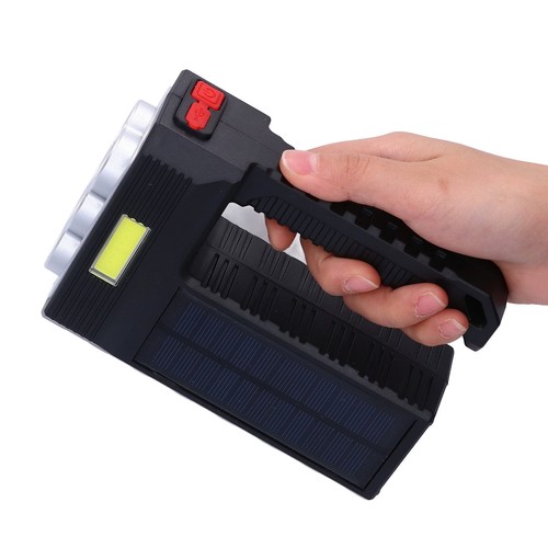 LED Solar Flashlight Multifunctional Emergency Hand Light 4 Mode Waterproof - Bild 21 von 24