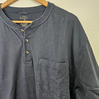 Red Head Brand Co. Men's 1/4 Button Cotton Henley Pocket Short Sleeve, 2XL, Navy