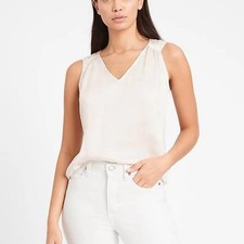 NWT Banana Republic Ivory White Sleeveless Blouse Small