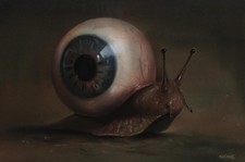 original drawing 20 x 30 cm 181KzO artwork pastel snail with an eye