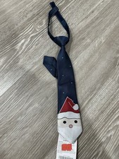 NEW Gymboree Boys "Holiday Shop" Navy Santa Tie Fit Sizes 0-24 M Nwt