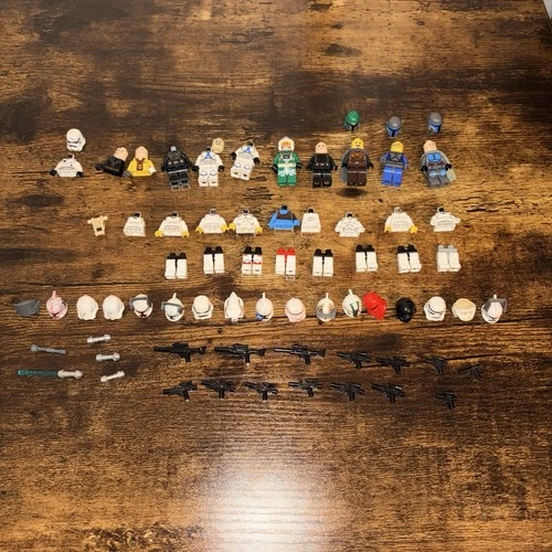 Lego Star Wars Minifigure Parts And Accessories Lot Helmets Torsos Legs Blasters