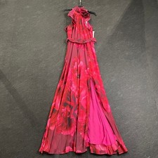 RICKIE FREEMAN TERI JON Chiffon Floral Gown Women's Size 4 Fuchsia