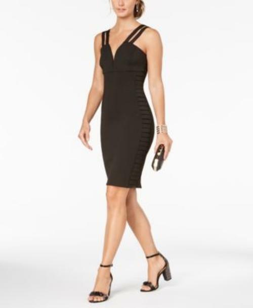 double strap bodycon dress Double Strap Lace Bodycon Dress in Black