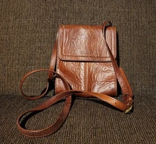 American Leather Co. Small Embossed Leather Crossbody/Shoulder Bag