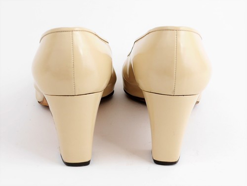 SILVIA FIORENTINA Women's 8.5 - Beige Nude Leather High Heels Classic Pumps - Picture 3 of 11