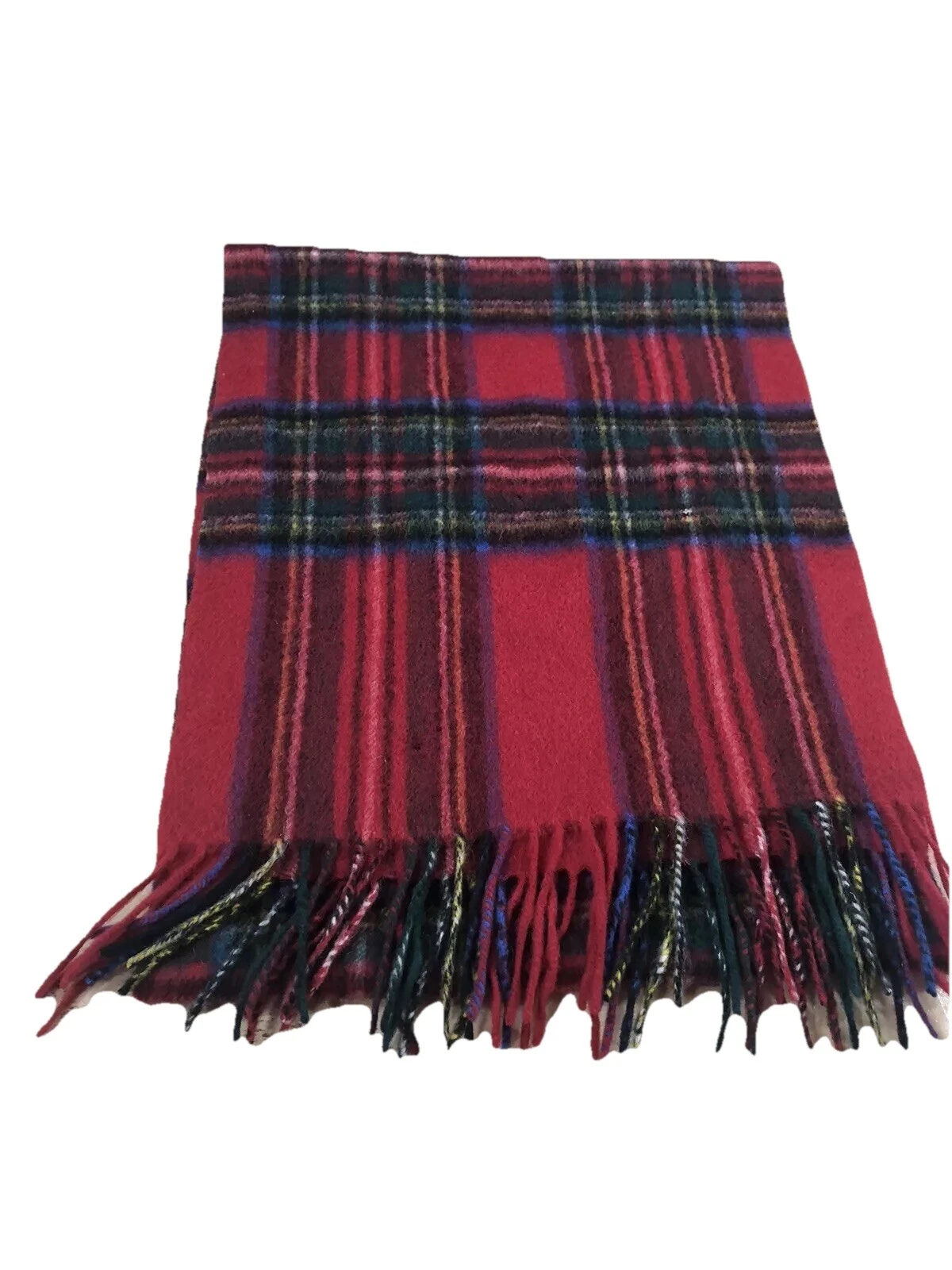 ALAN FLUSSER Men's/Women's Scarf 100% Cashmere Tartan Plaid EUC