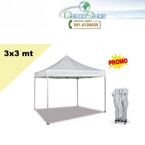 Gazebo pieghevole impermeabile in alluminio 3x3m Colore Bianco