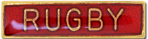 Rugby Bar Pin Badge in Red