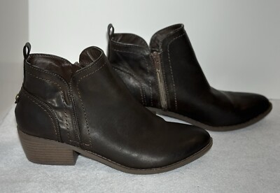 G By Guess Troye Ankle Boots Womens Size 8M Brown Faux Leather Zip