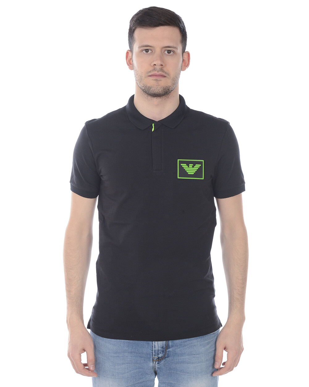 Футболка-поло Emporio Armani Хлопковая мужская черная 3H1F90 1J37Z 999 Sz. XL, ПРЕДЛОЖЕНИЕ