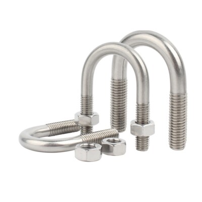 M6 M8 A2 Stainless Steel U-Bolts With 2 Hex Nuts Clamp Pipe Tube U-Fixed Clamps