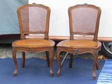 Coppia sedie stile LUIGI XV antiche in  noce con paglia Vienna Italia  fine 800