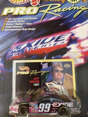 1997 Hot Wheels 1:64 Pro Racing 1st Ed JEFF BURTON #99 Exide Ford T-Bird - NIP